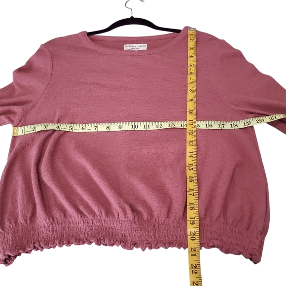 Madewell Texture & Thread Smocked Bell-Sleeve Top Autumn Berry Size L Boho - Picture 10 of 10